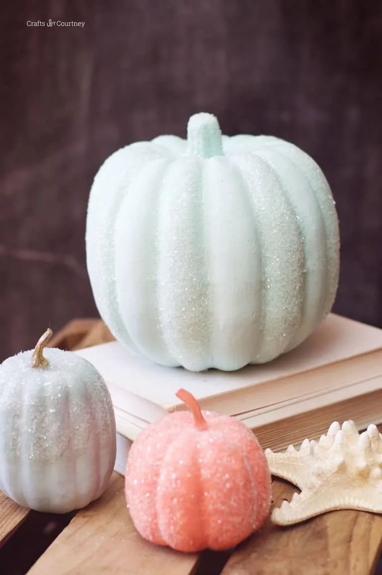 Sparkly White Pumpkin Decor