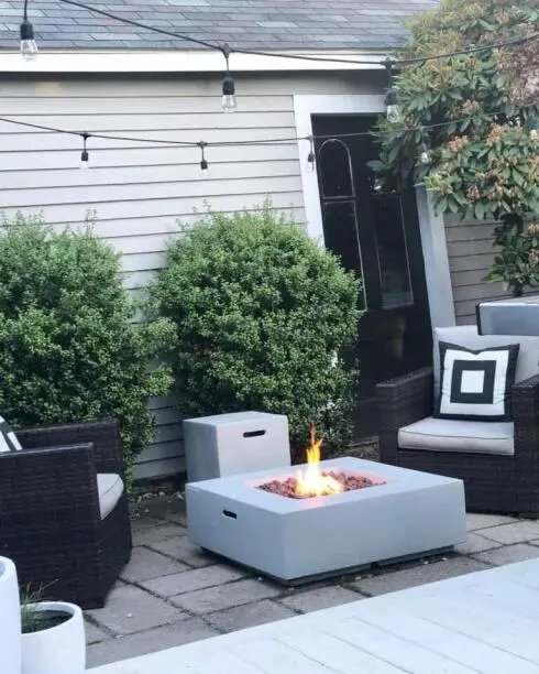 Square White Firepit
