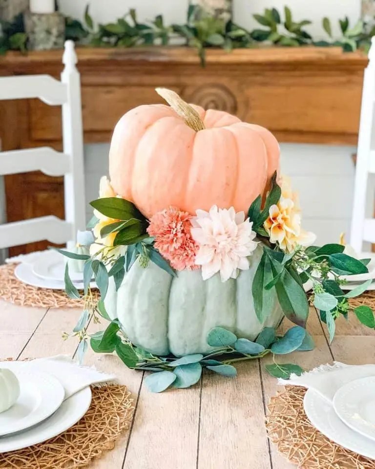 Stacked Pumpkins Table Decor