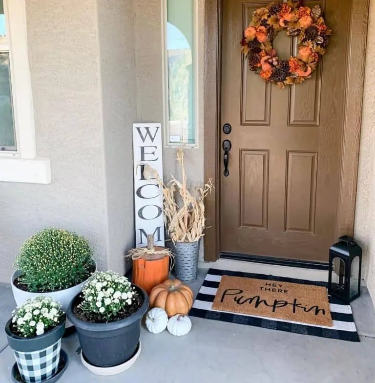Stained Door with Orange Wreath