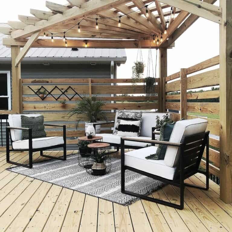 Stained Wood Deck with Canopy