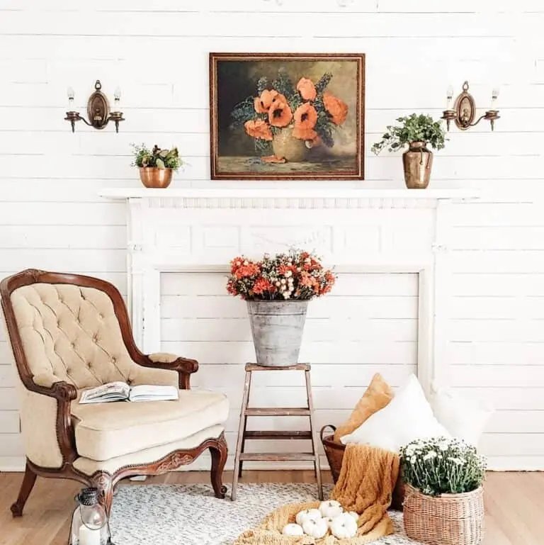 Summer Floral Fireplace Décor