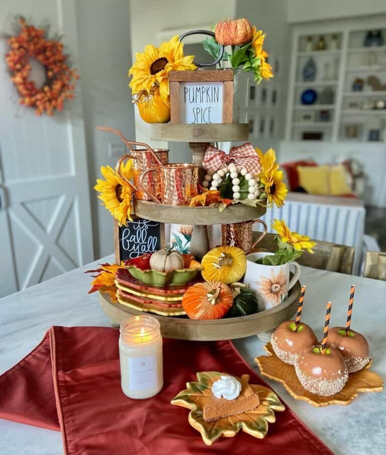 Sunflower Fall Tray Décor