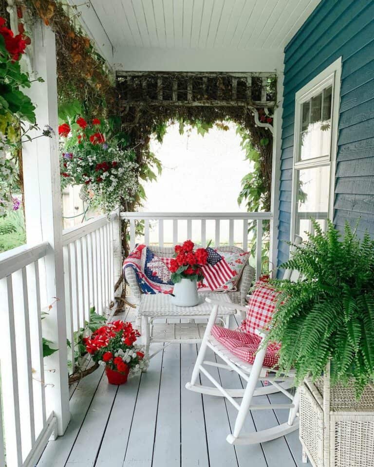 Teal Porch with Vines