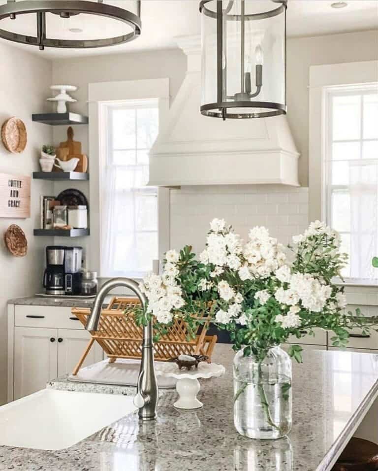 Tile Backsplash Between Windows