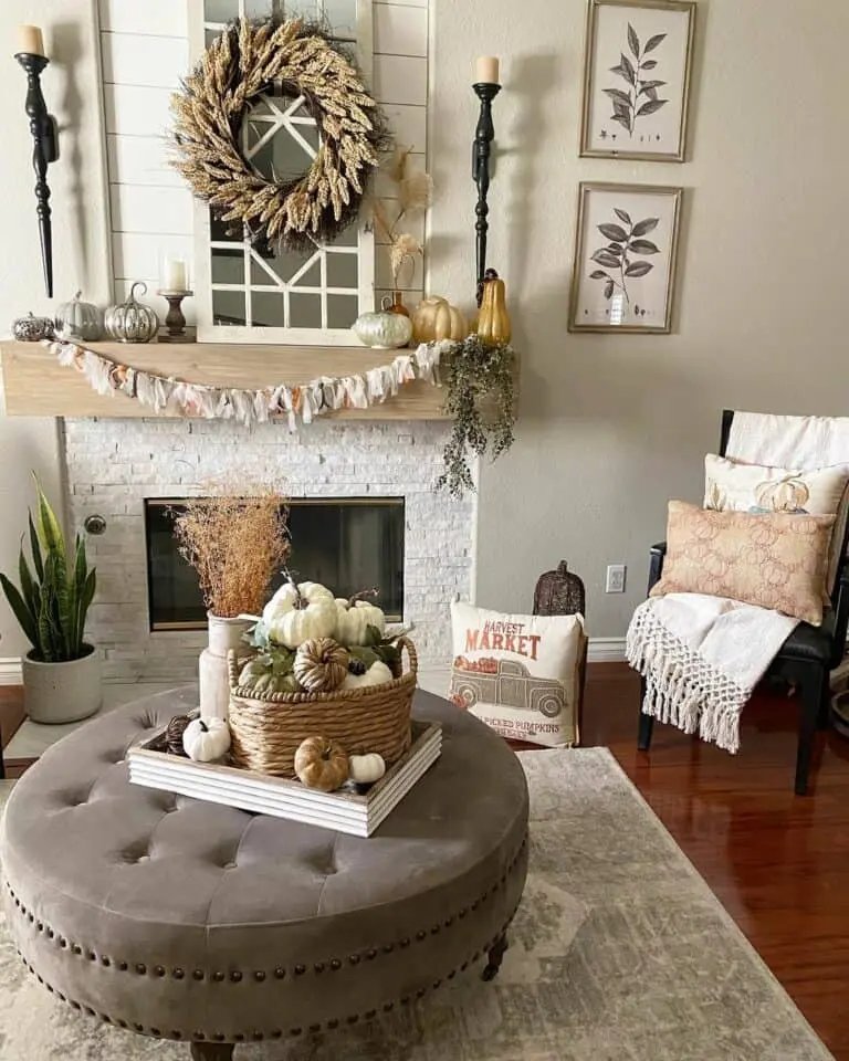 Tufted Ottoman Coffee Table Decor