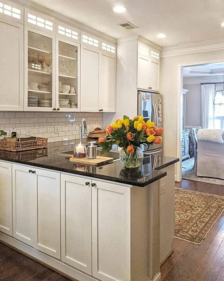 Tulips on Dark Countertop