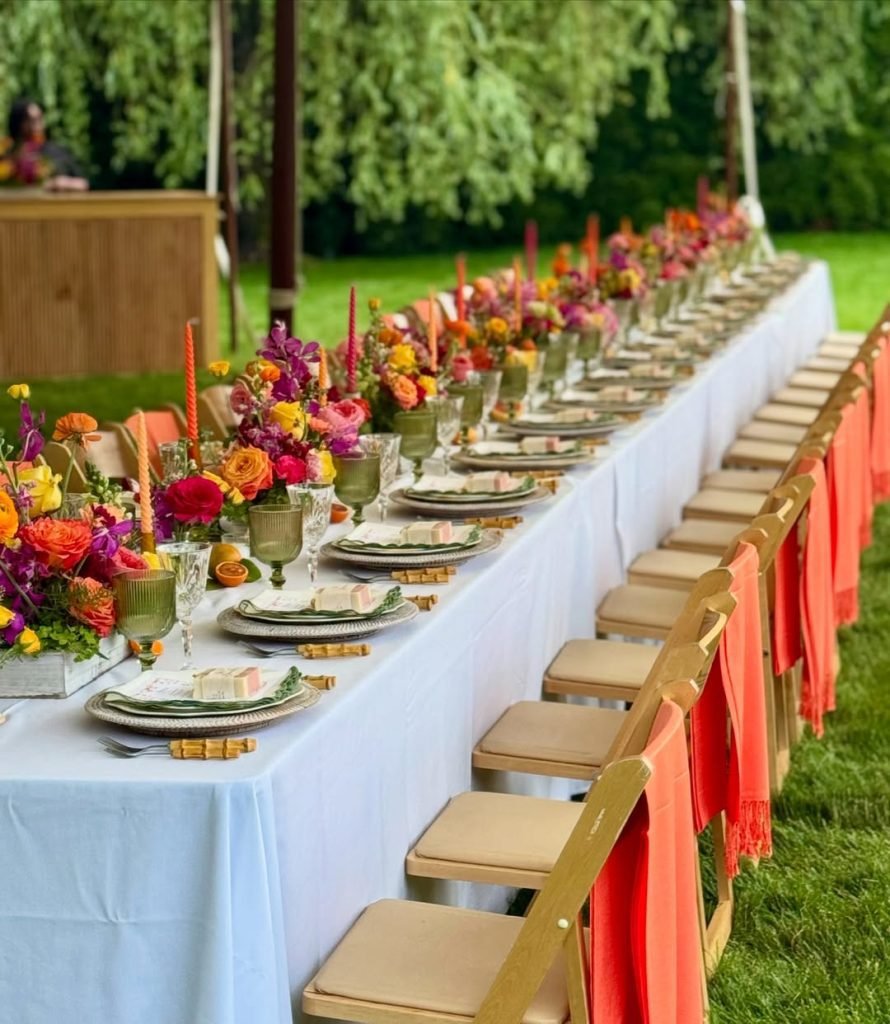 Vibrant Outdoor Wedding Reception