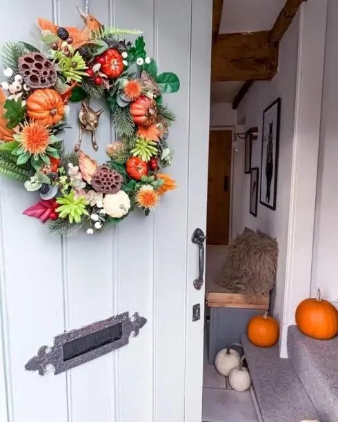 Vibrant Pumpkin Harvest Wreath