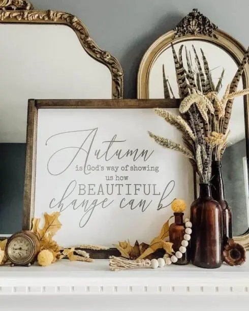 Vintage Autumn Decor Vignette