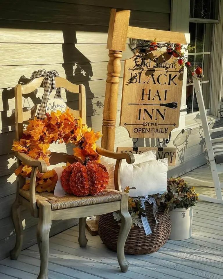 Vintage Decor on Farmhouse Porch