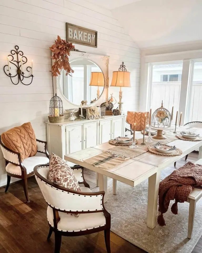 Warm Accents on White Table