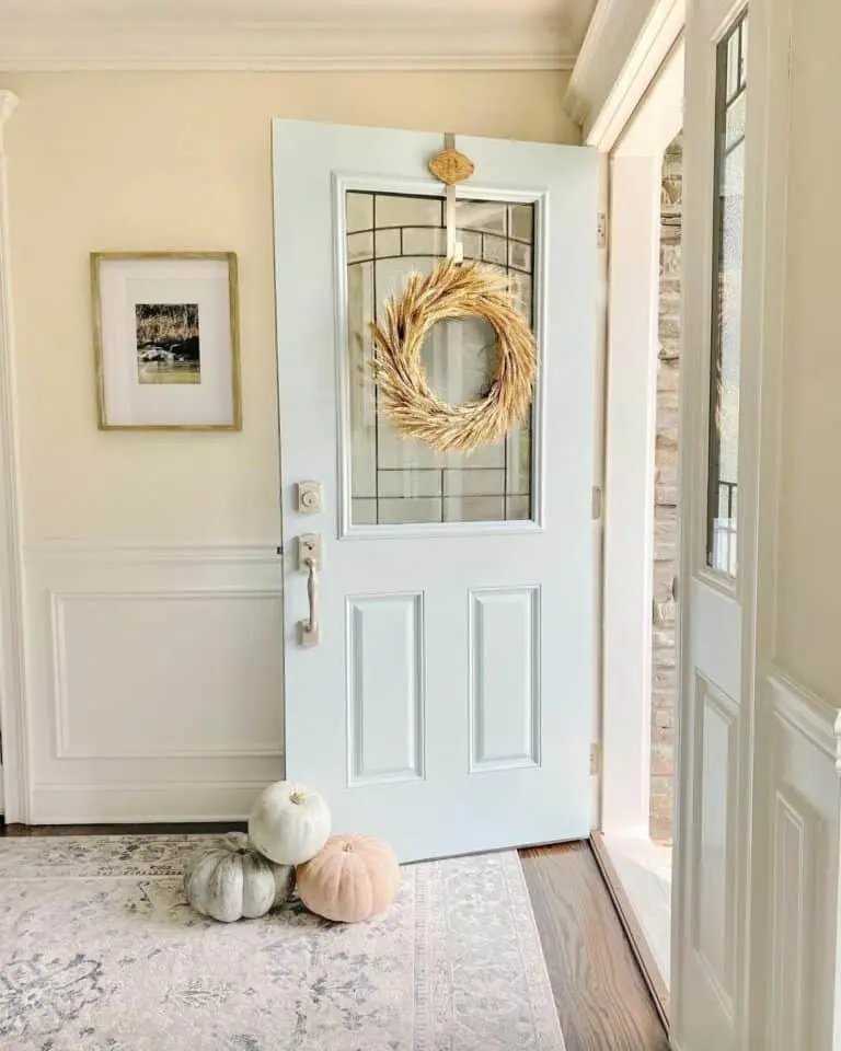 Wheat Wreath with Pumpkins