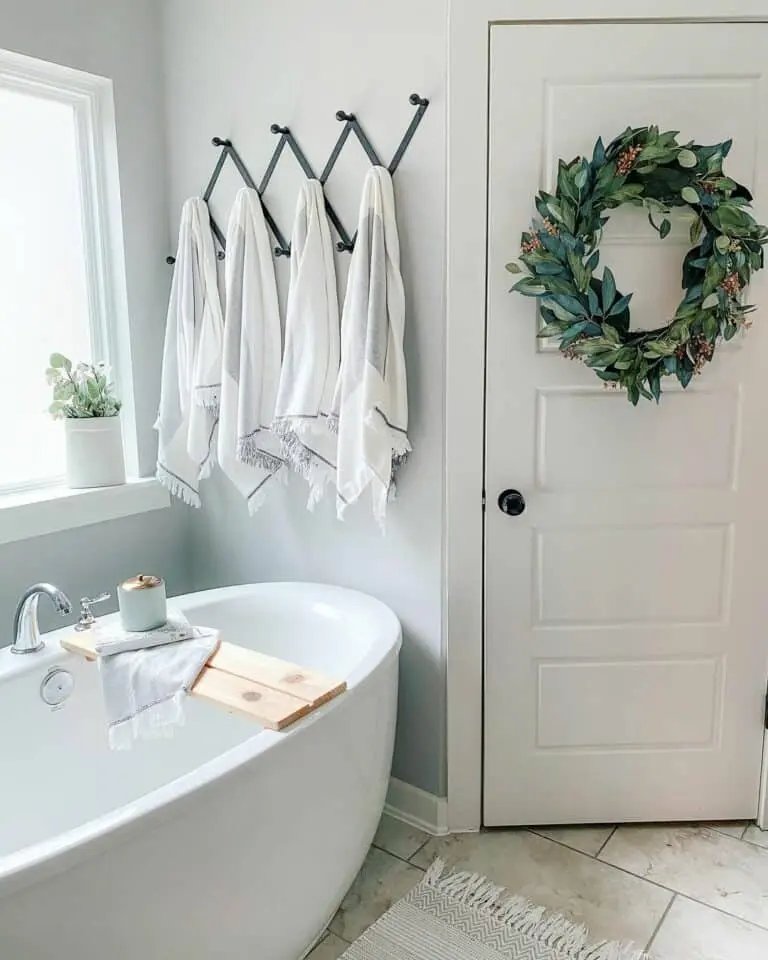 White Door and Green Wreath