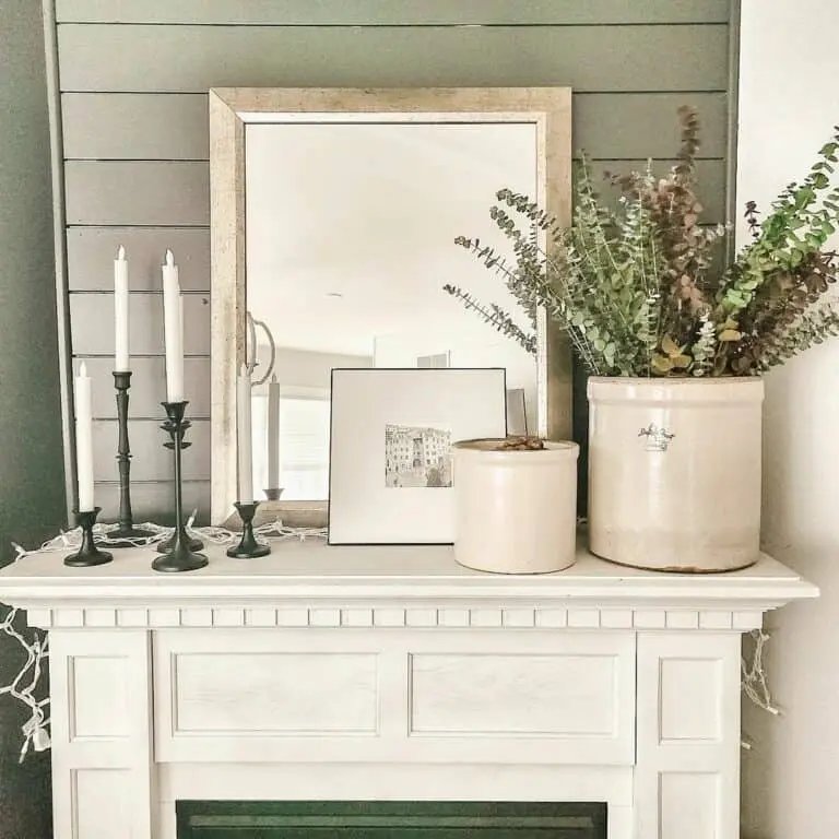 White Fireplace with Simple Decor