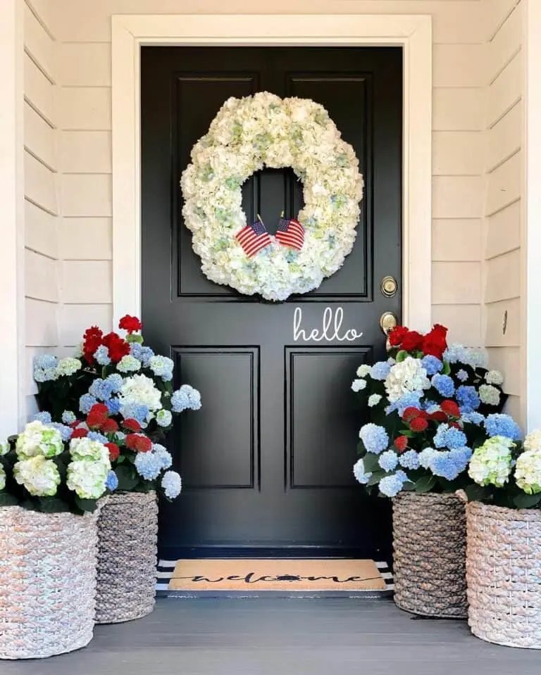 White Floral Wreath for Door