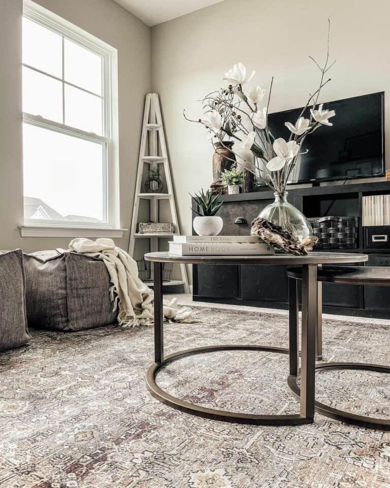 White Flowers and Gray Accents