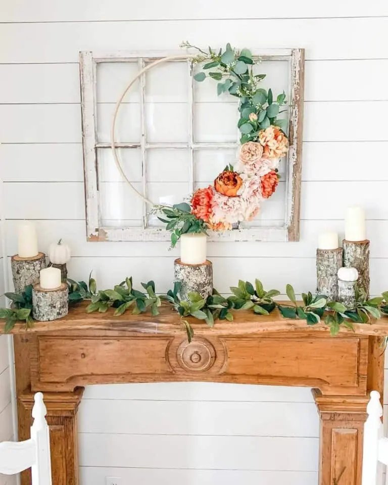 White Frame with Orange Wreath