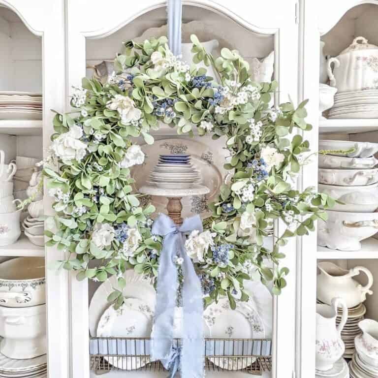 White Hutch with Wreath