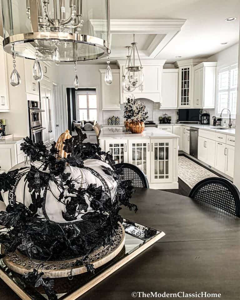 White Kitchen with Fall Accents