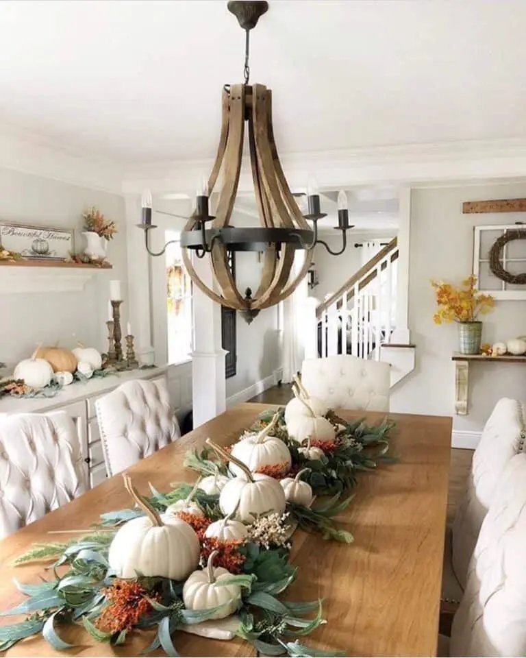 White Pumpkin Centerpiece with Berries