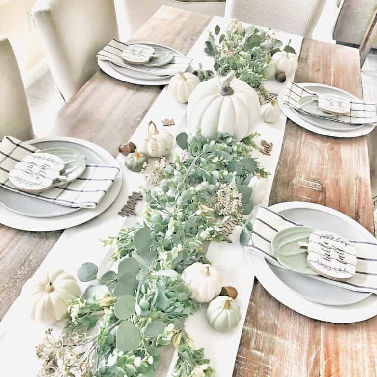 White Pumpkin Tablescape Design