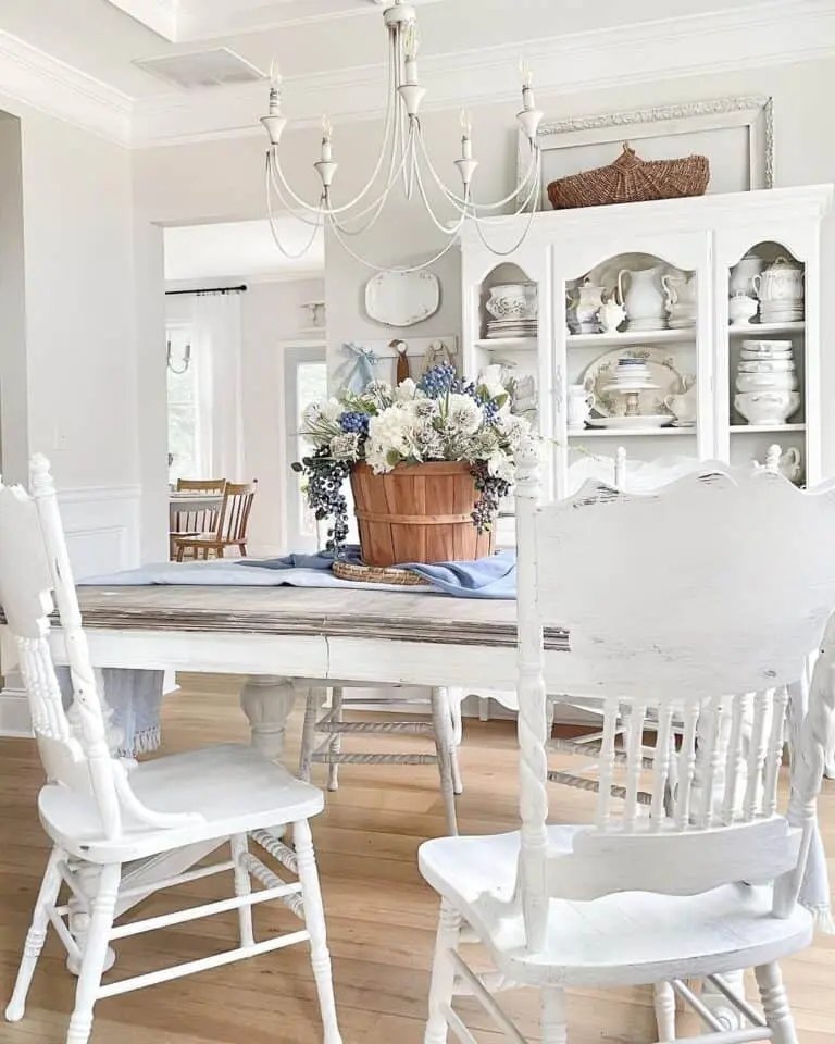 White Rustic Dining Set