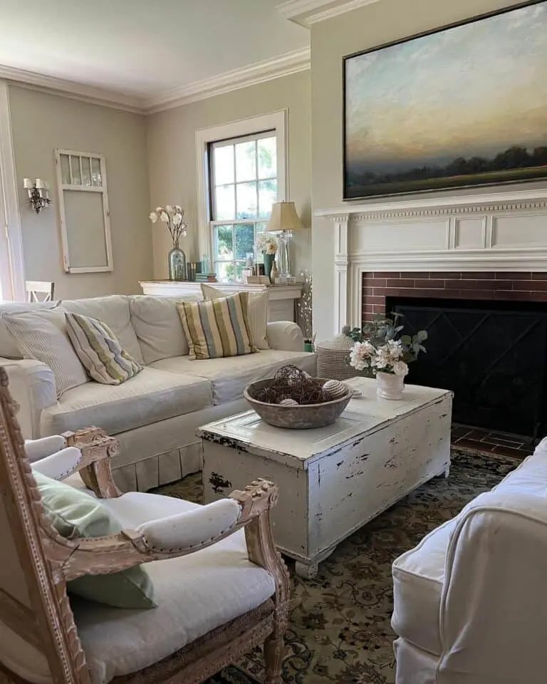 White Trim with Beige
