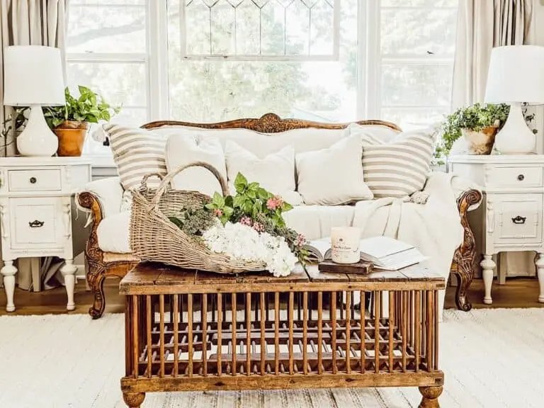 Wicker Basket with Flowers