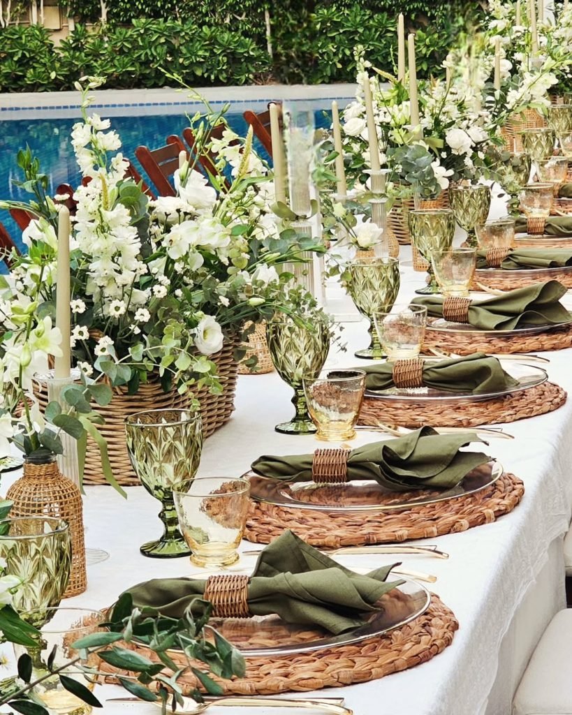 Wicker Poolside Dining Setting