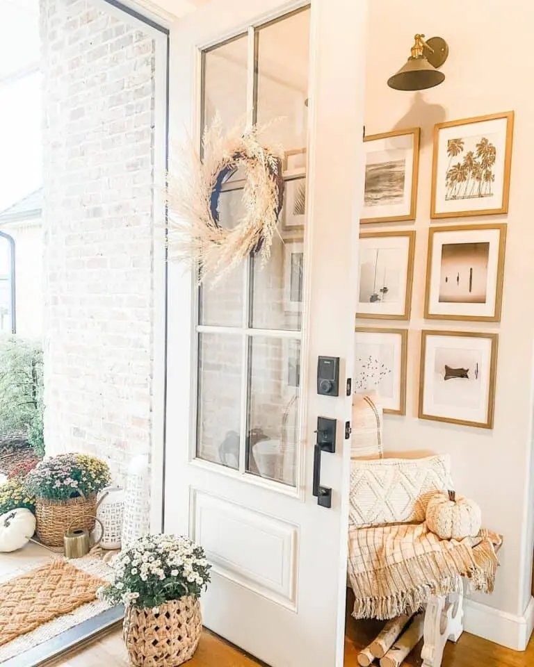Wood Frame Gallery with Sconce