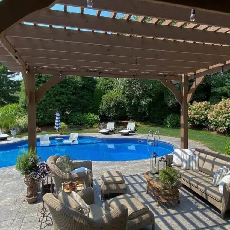 Wood Pergola by Pool