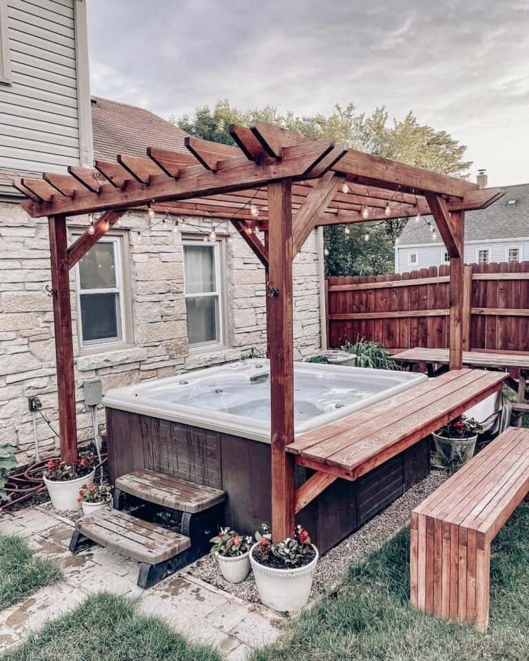 Wood Pergolas and Hot Tubs