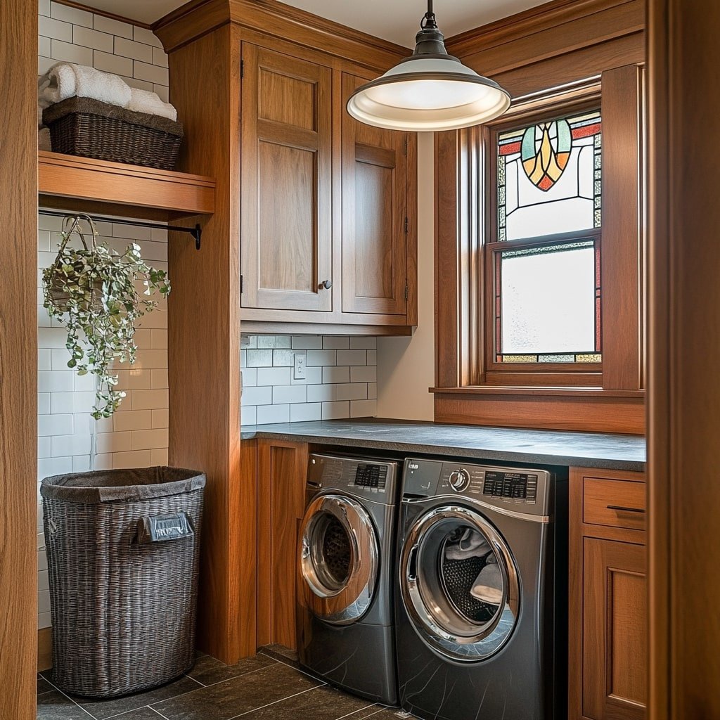 Wooden Craftsman Laundry Design