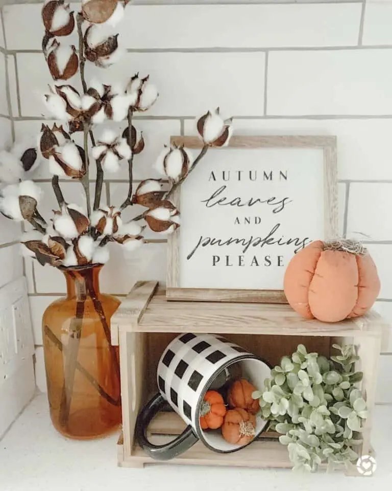 Wooden Crate with Fall Decor