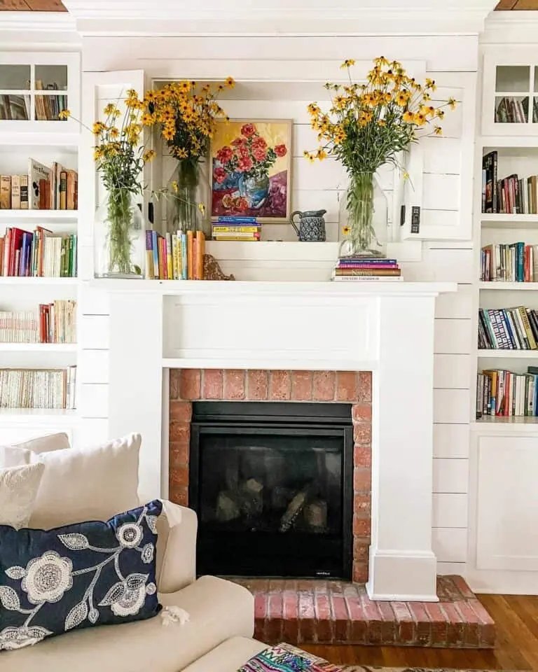 Yellow Floral Mantel Display