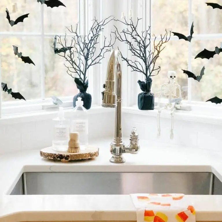 Bat-Themed Kitchen Windows