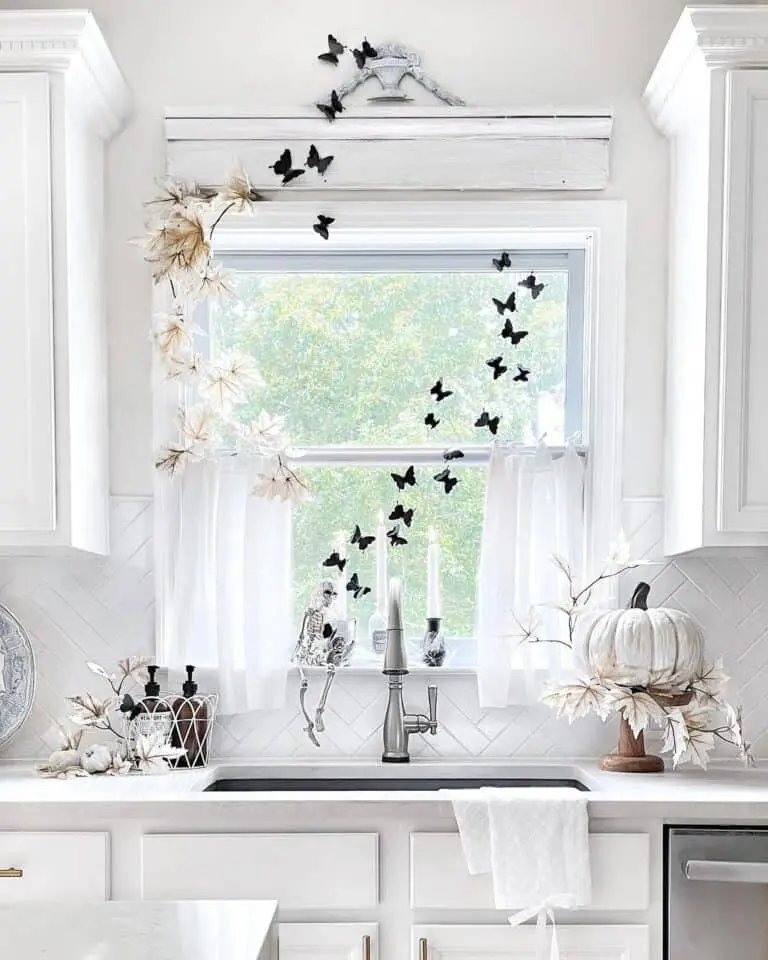 Black Butterflies Window Accents