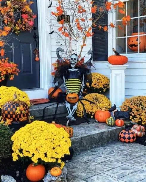 Fall Flowers and Bumblebee Skeleton