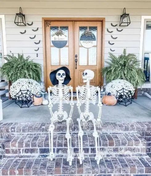 Fall Front Door Skeletons