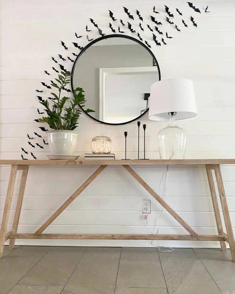 Halloween Bat Mirror Decor