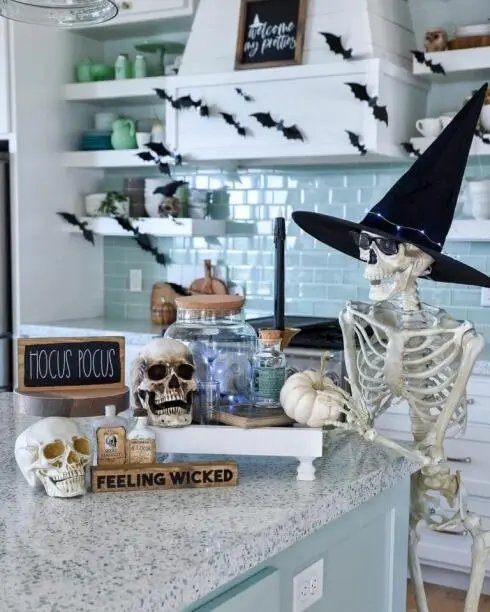 Halloween Skeleton Kitchen Decor