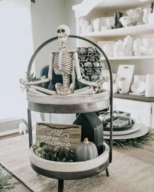 Halloween Skeleton Tray Decor