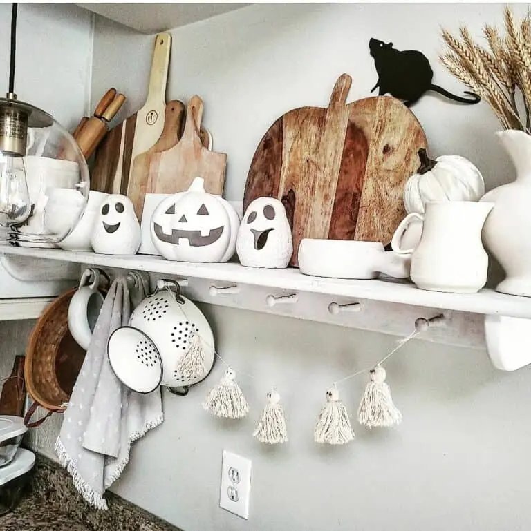 Neutral Kitchen Halloween Display