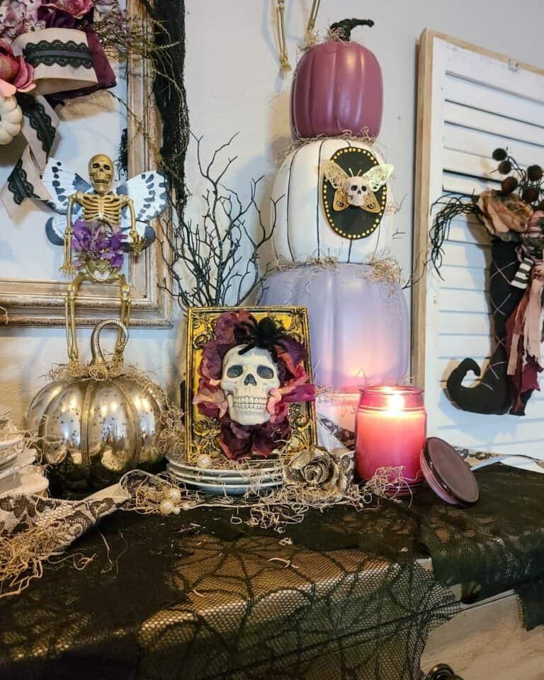Pink-Accented Halloween Decor