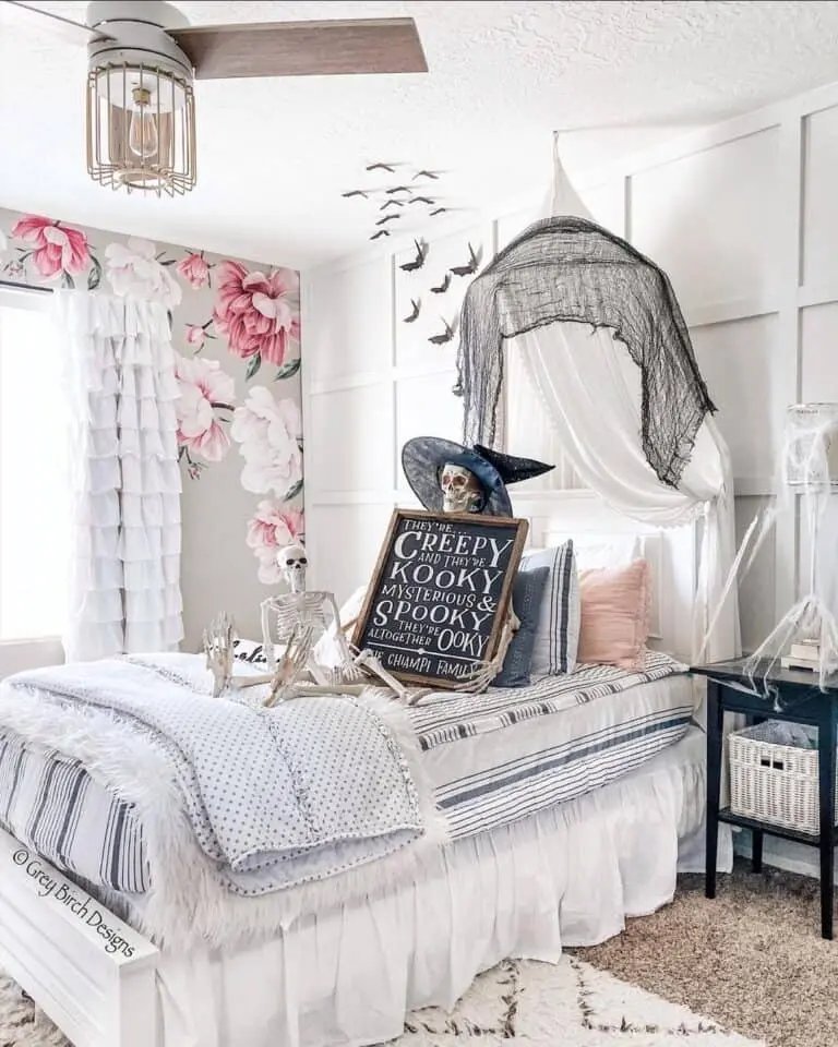 Pink Floral Bedroom Skeletons