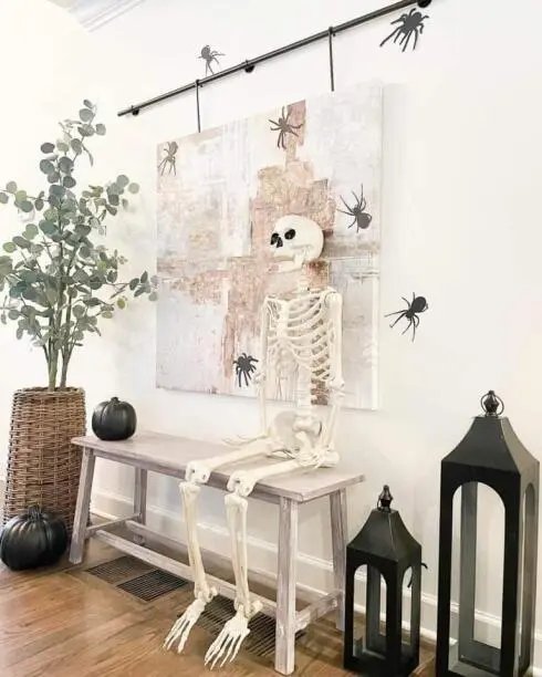 Skeleton and Spider Decor