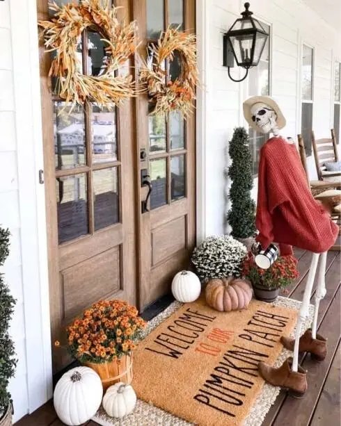 Skeleton Front Door Decor