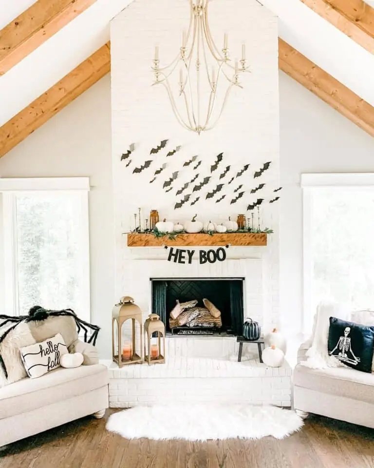 White Fireplace Halloween