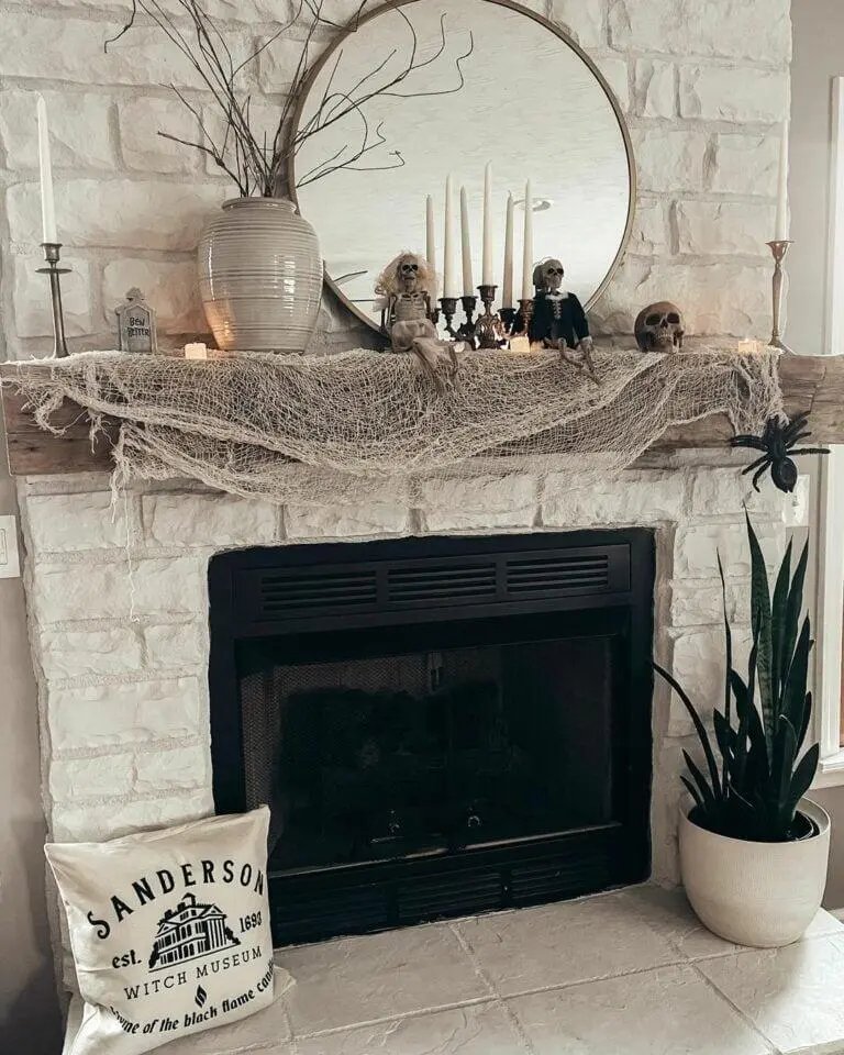 White Stone Mantel